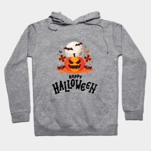 HALLOWEEN DAY SCARY PUMPKIN WITH DARK HAPPY HALLOWEEN DESIGN ILLUSTRATIONHALLOWEEN DAY SCARY PUMPKIN GOT TREATS DESIGN ILLUSTRATION Hoodie